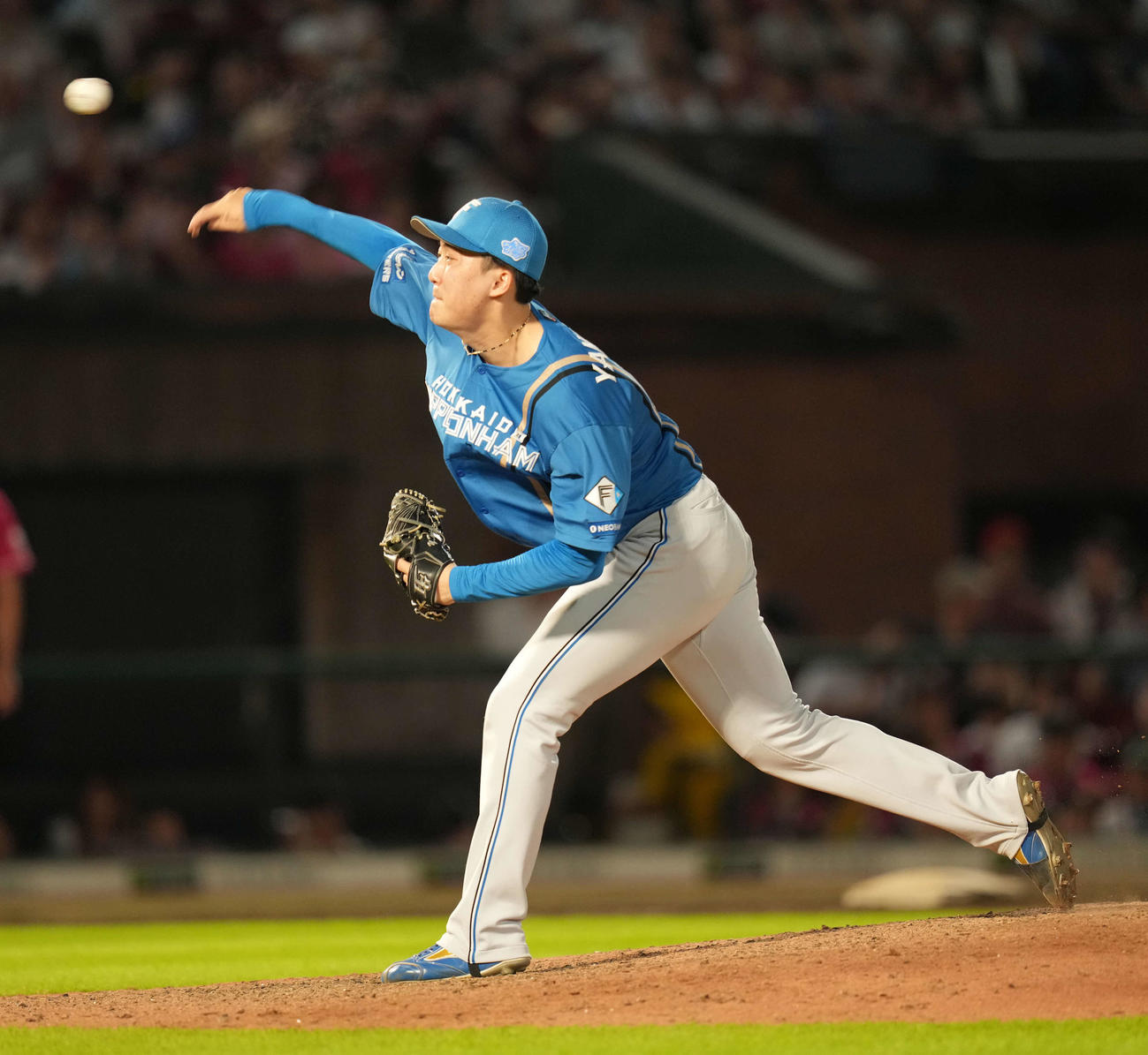 楽天対日本ハム　力投する日本ハム柳川（撮影・井上学）