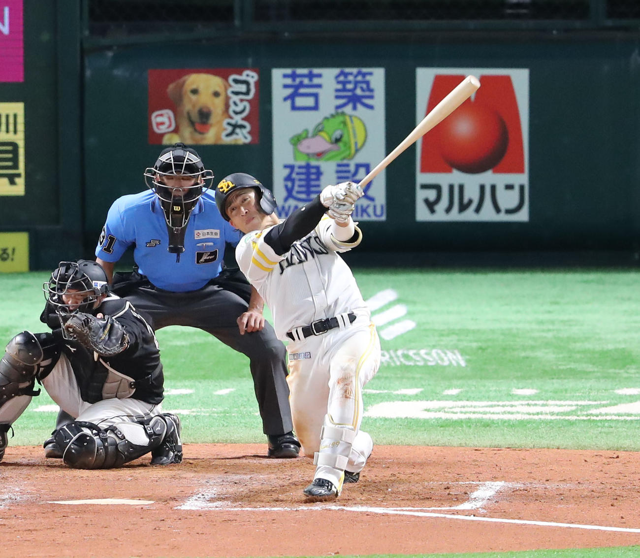 16日ロッテ戦で11号ソロを放った野村勇