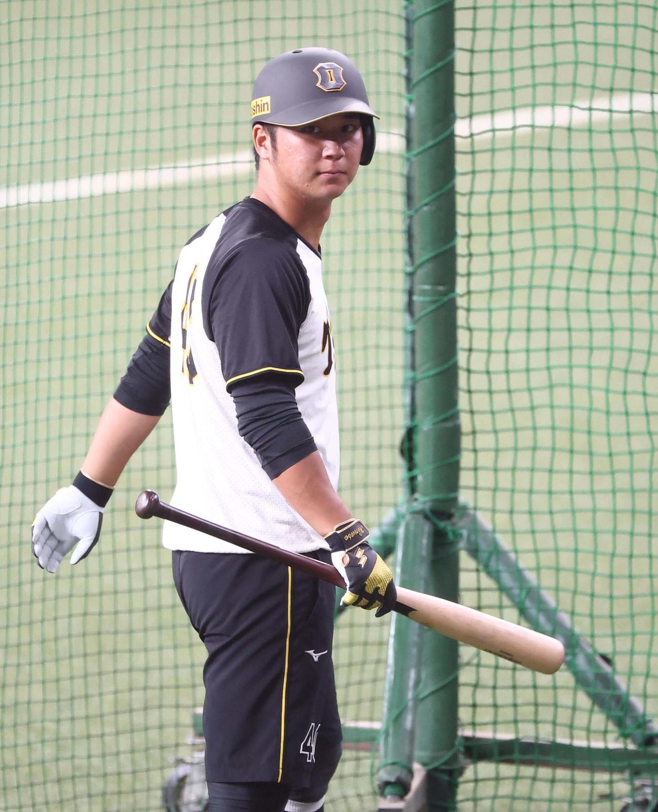 阪神対中日　1軍に合流した井坪（撮影・上田博志）