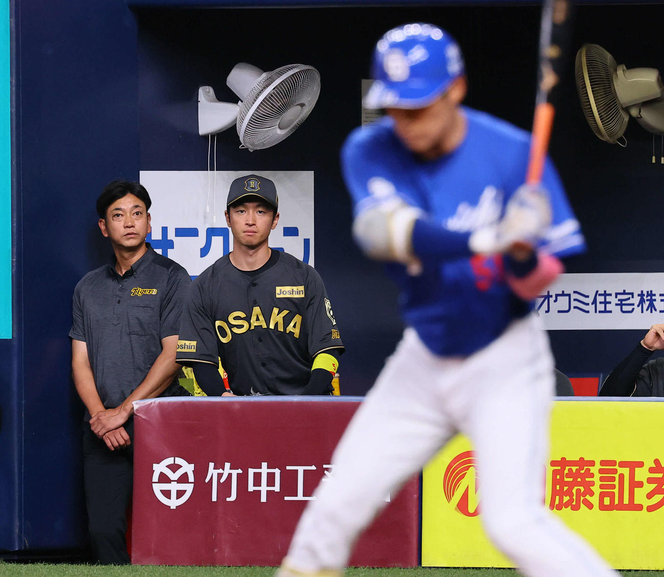 阪神対中日　1回、ベンチから試合を見つめる阪神近本（撮影・藤尾明華）