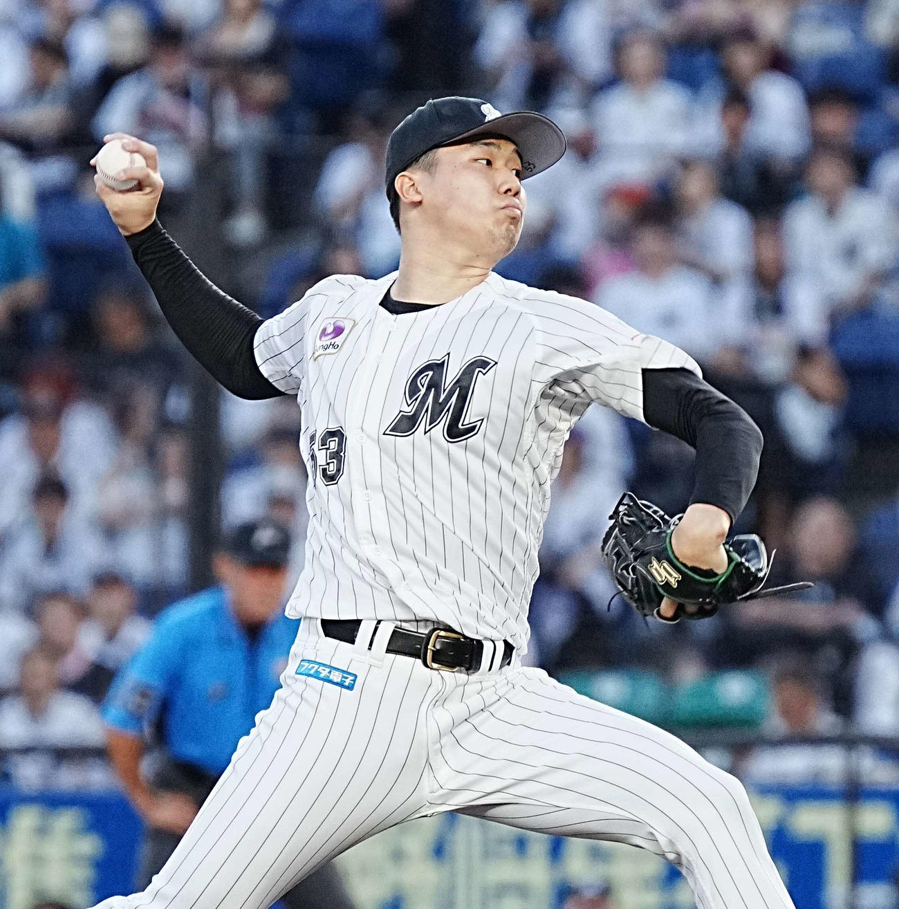 ロッテ対楽天　ロッテ先発の木村（撮影・小沢裕）
