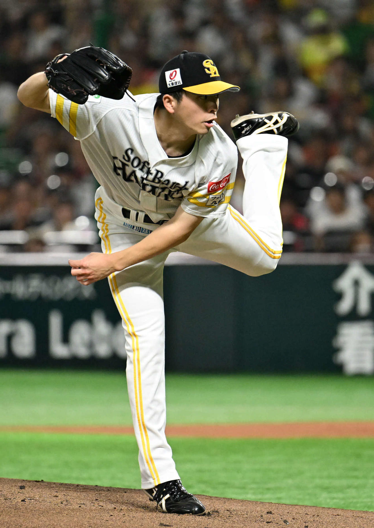 ソフトバンク対西武　ソフトバンク先発の大関（撮影・林敢治）