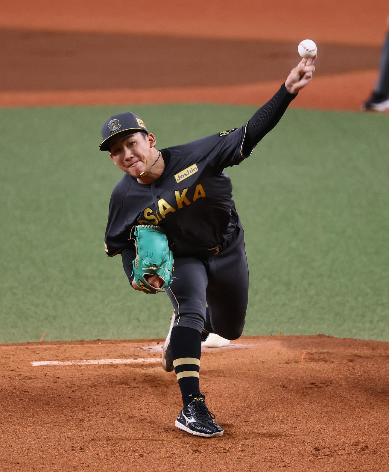阪神対中日　阪神先発の伊原（撮影・藤尾明華）