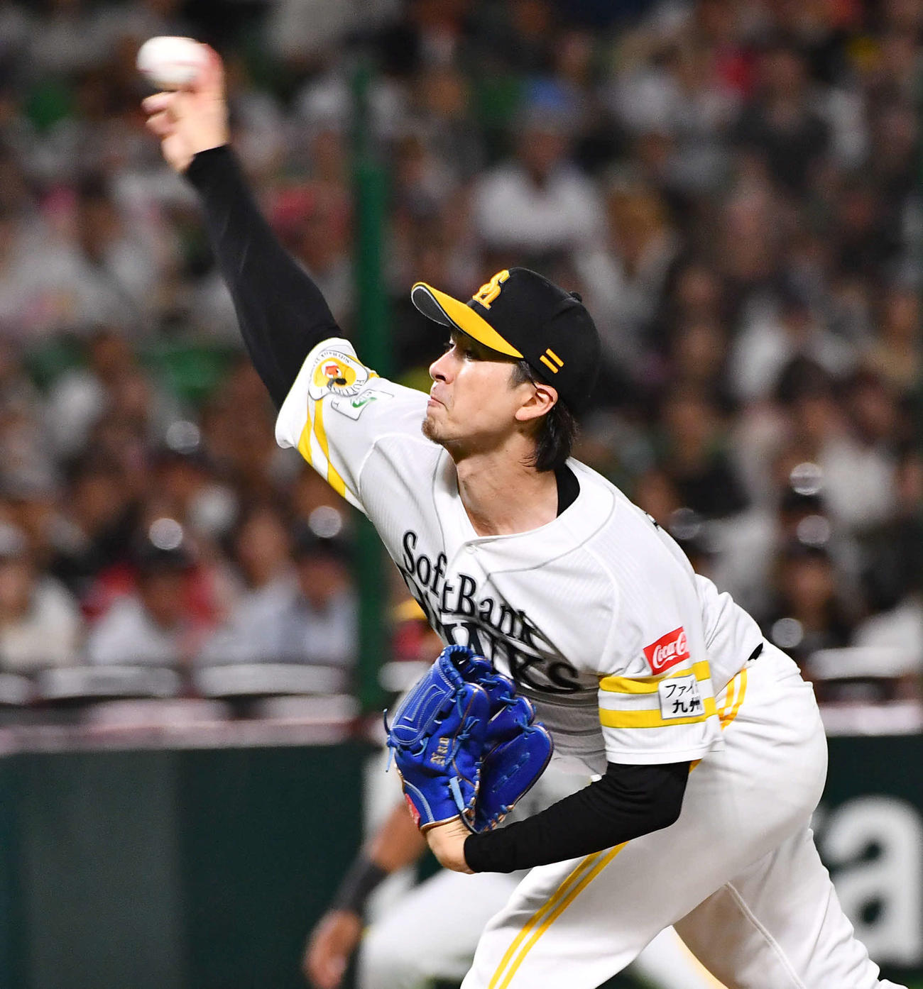 ソフトバンク対西武　ソフトバンク先発の上沢（撮影・岩下翔太）