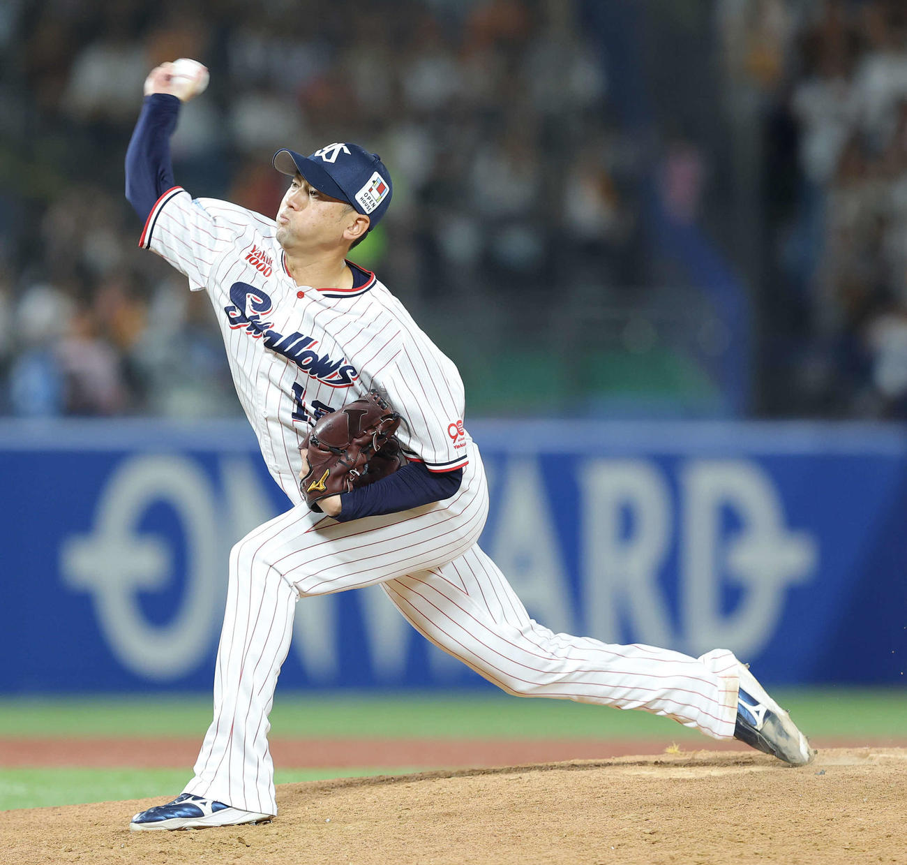 ヤクルト対巨人　7回表、3番手で登板する石山（撮影・河田真司）