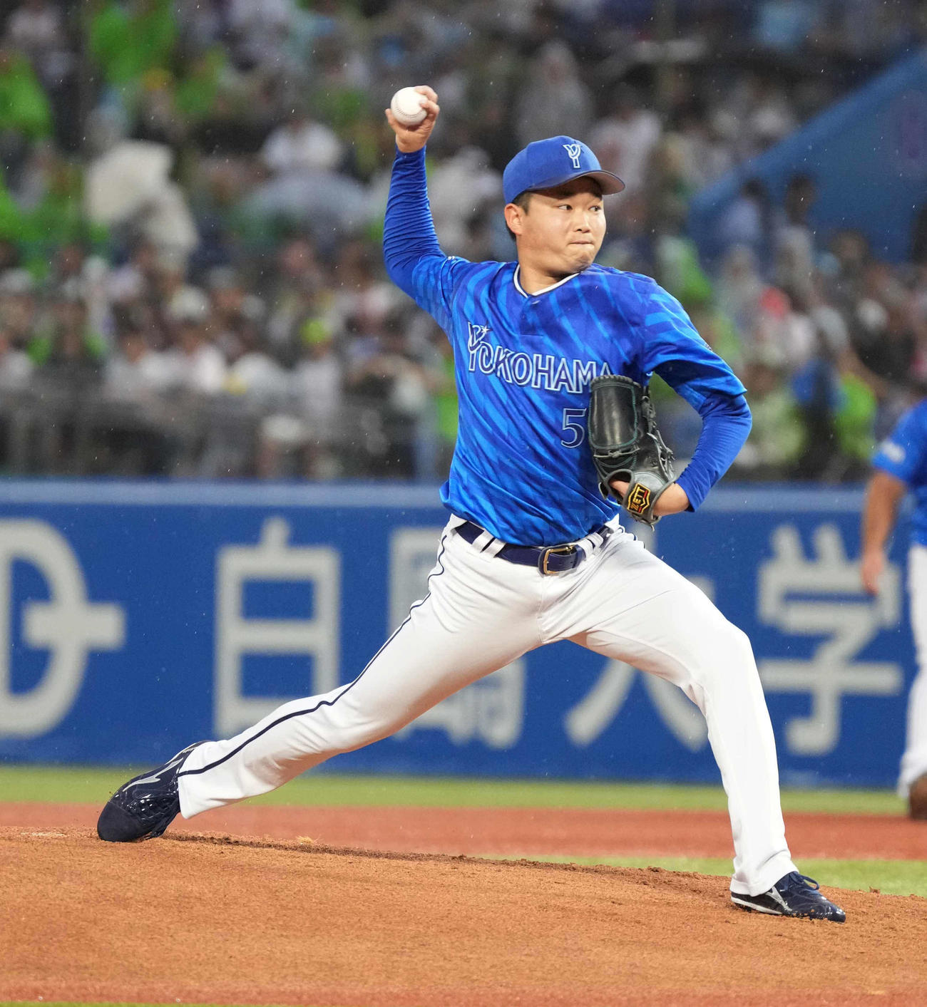 DeNA石田裕太郎（2025年8月13日撮影）