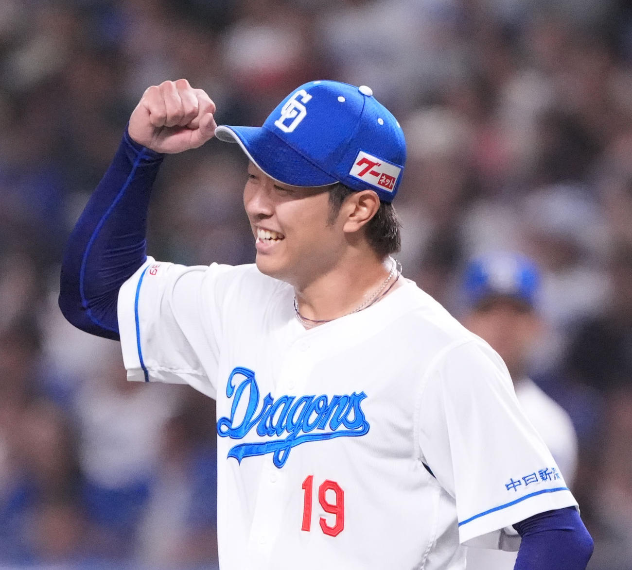 9日広島戦、8回無失点で5勝目を挙げた高橋宏斗