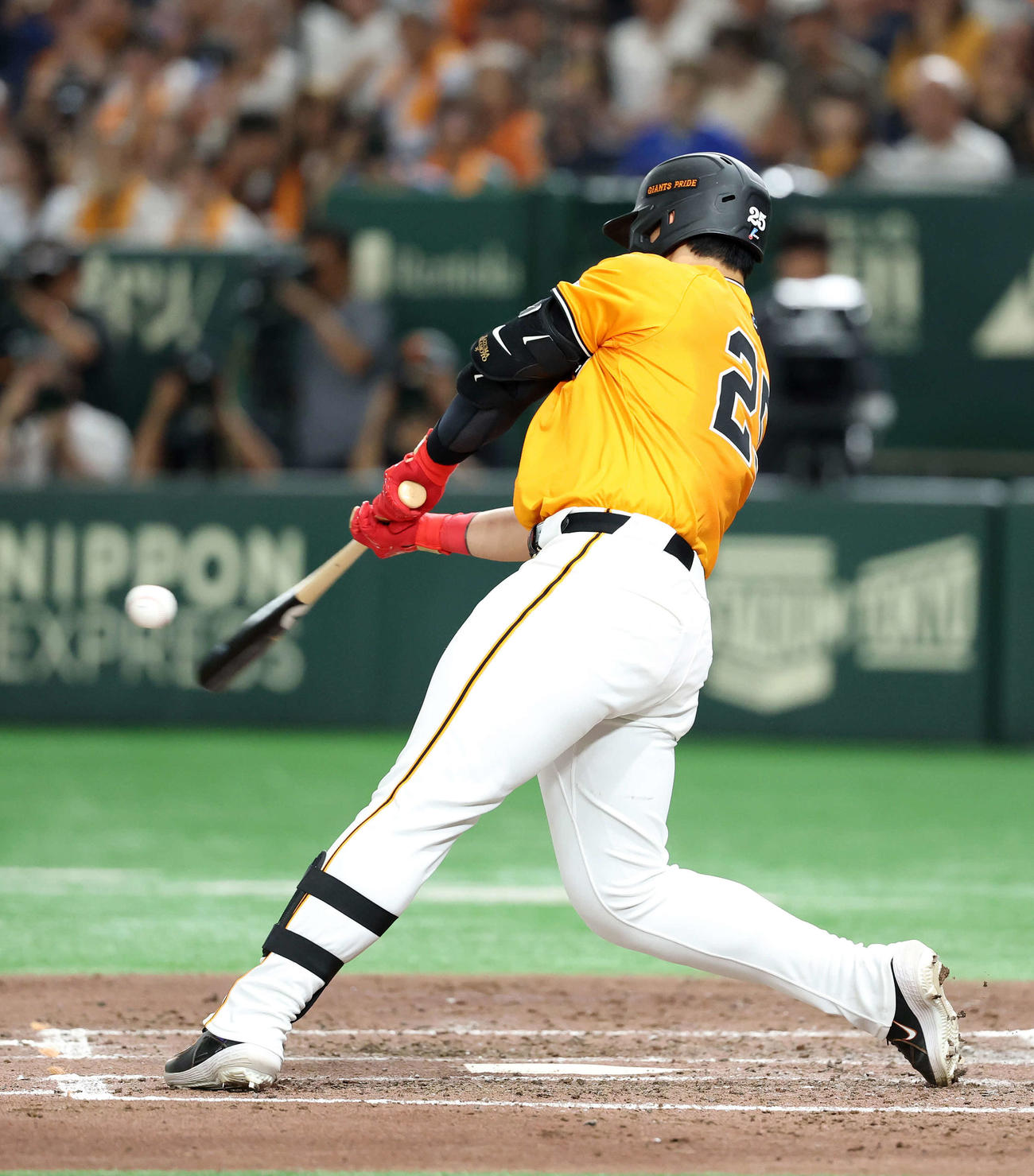 巨人対DeNA 5回裏巨人無死、岡本は左越えソロ本塁打を放つ（撮影・鈴木正人）