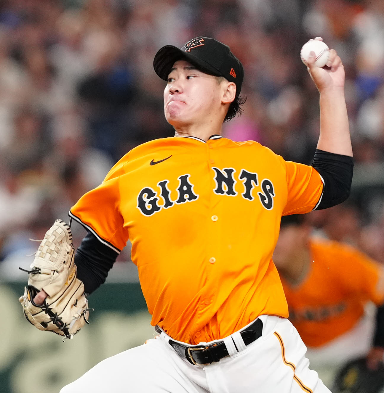 巨人対DeNA　巨人先発の井上（撮影・江口和貴）