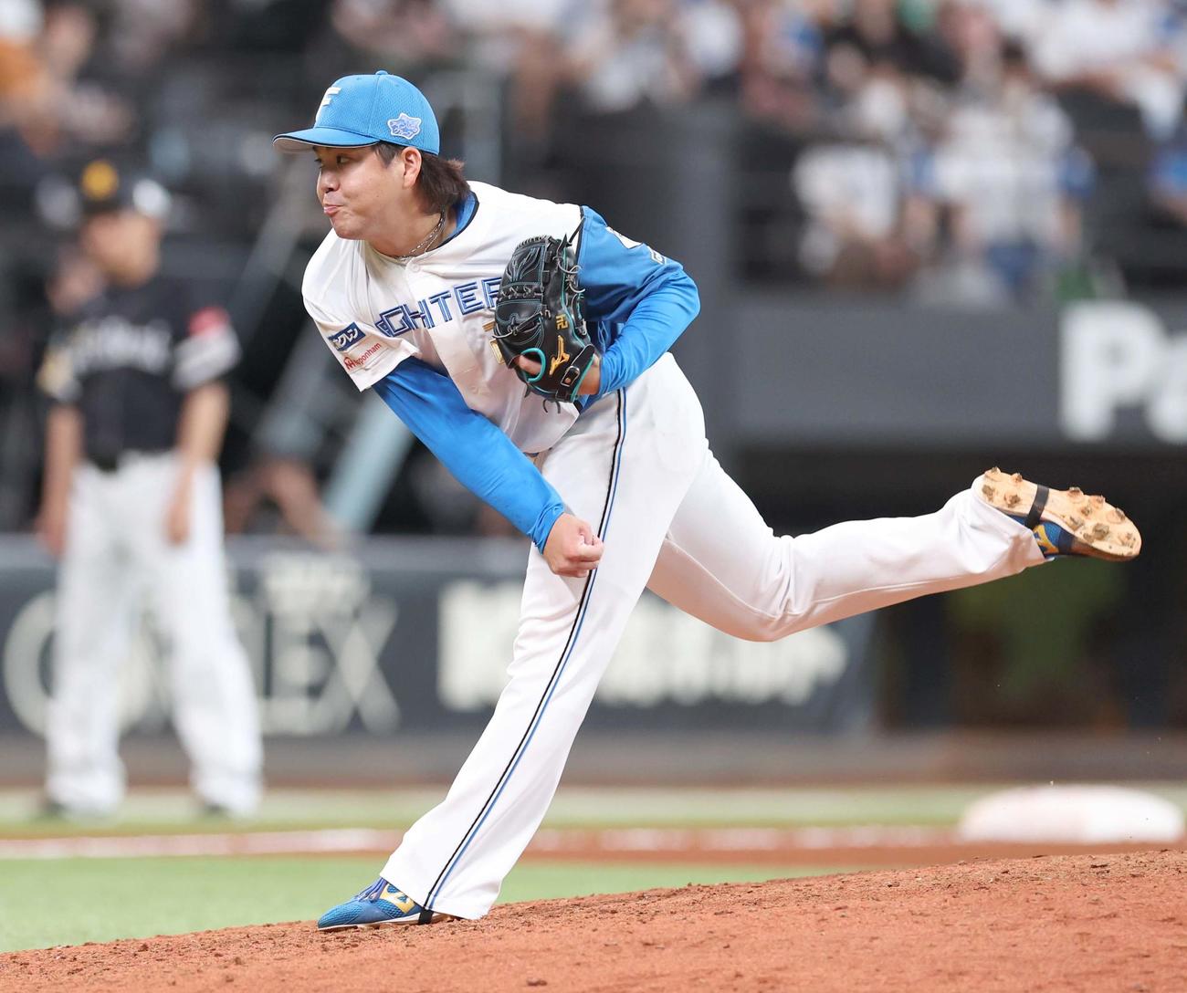 日本ハム対ソフトバンク　9回に登板の金村（撮影・黒川智章）
