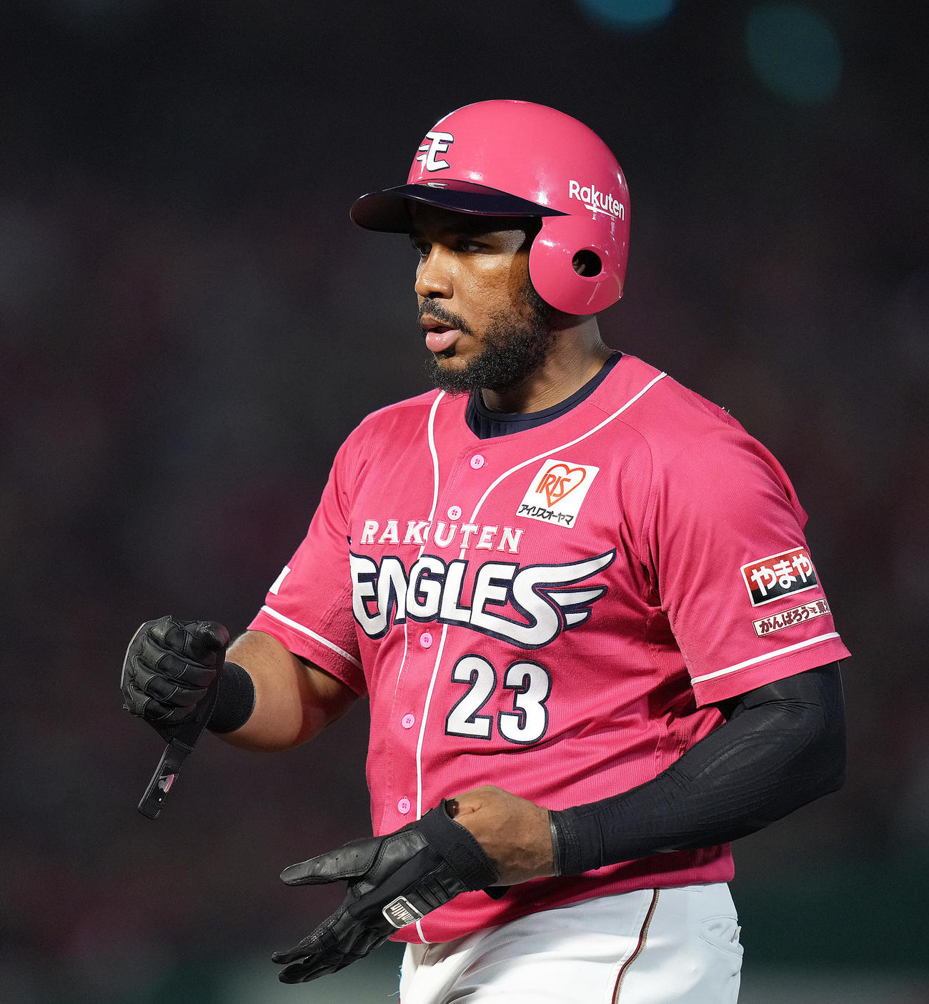 楽天対オリックス　3回裏楽天2死二塁、フランコは中適時打を放つ（撮影・足立雅史）