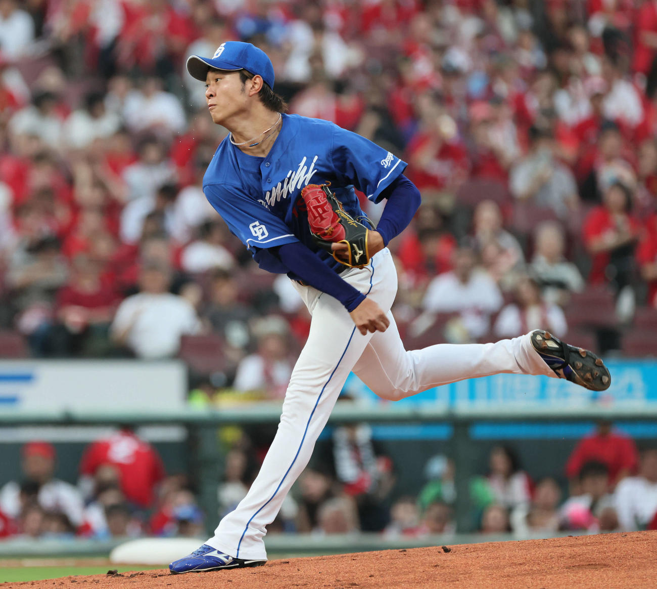 広島対中日　中日先発の高橋宏（撮影・加藤孝規）