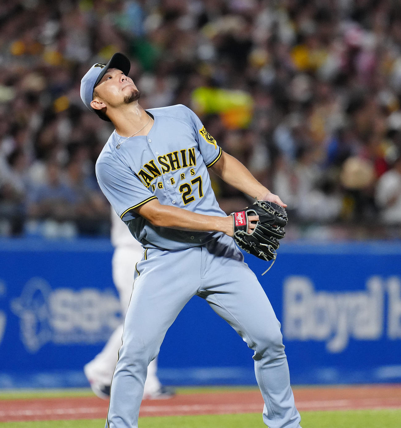 ヤクルト対阪神　2回裏ヤクルト1死、山田に左越えソロ本塁打を浴びる伊藤将（撮影・鈴木みどり）