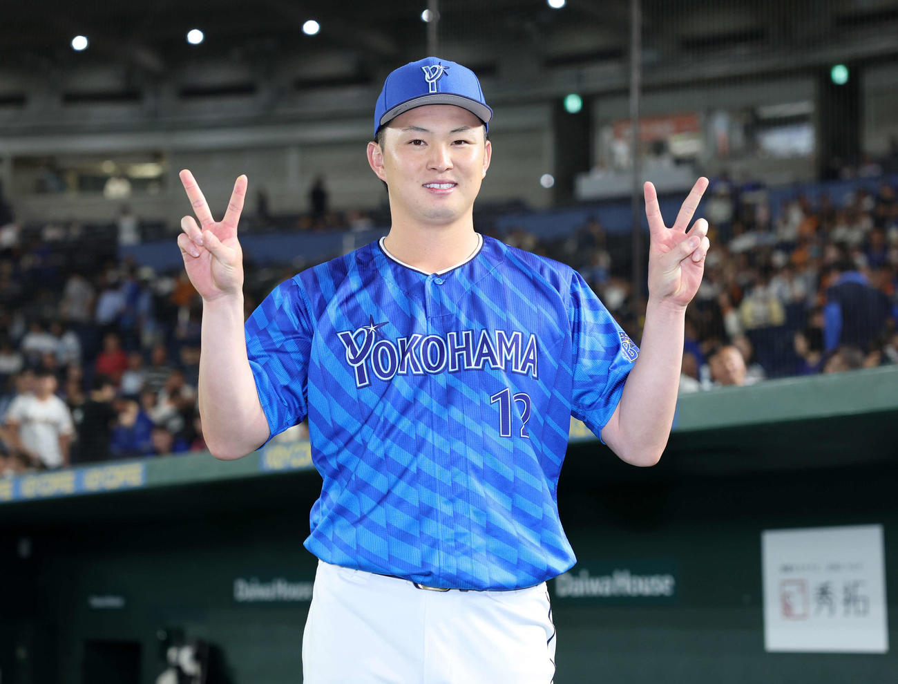 巨人対DeNA　勝利し笑顔を見せるDeNA竹田（撮影・鈴木正人）