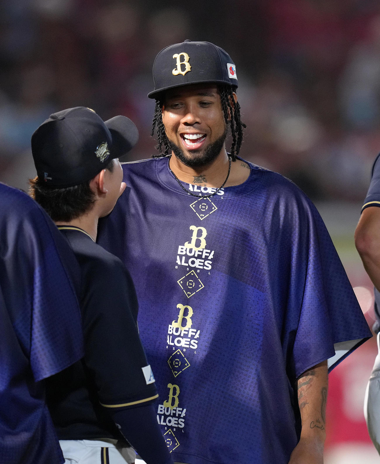 楽天対オリックス　4勝目を挙げ笑顔を見せるオリックスのエスピノーザ（撮影・足立雅史）