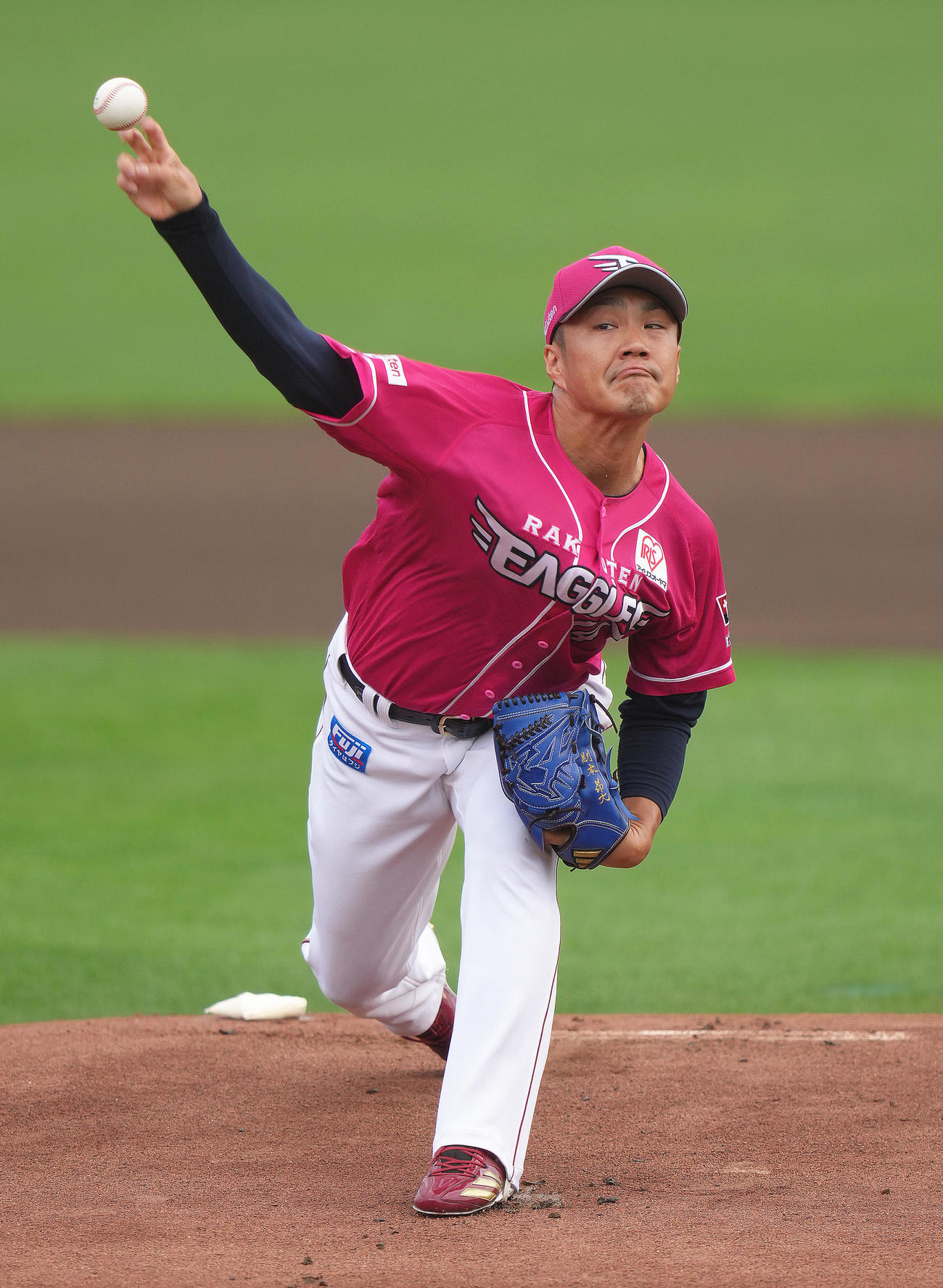 楽天対オリックス　楽天先発の則本（撮影・足立雅史）
