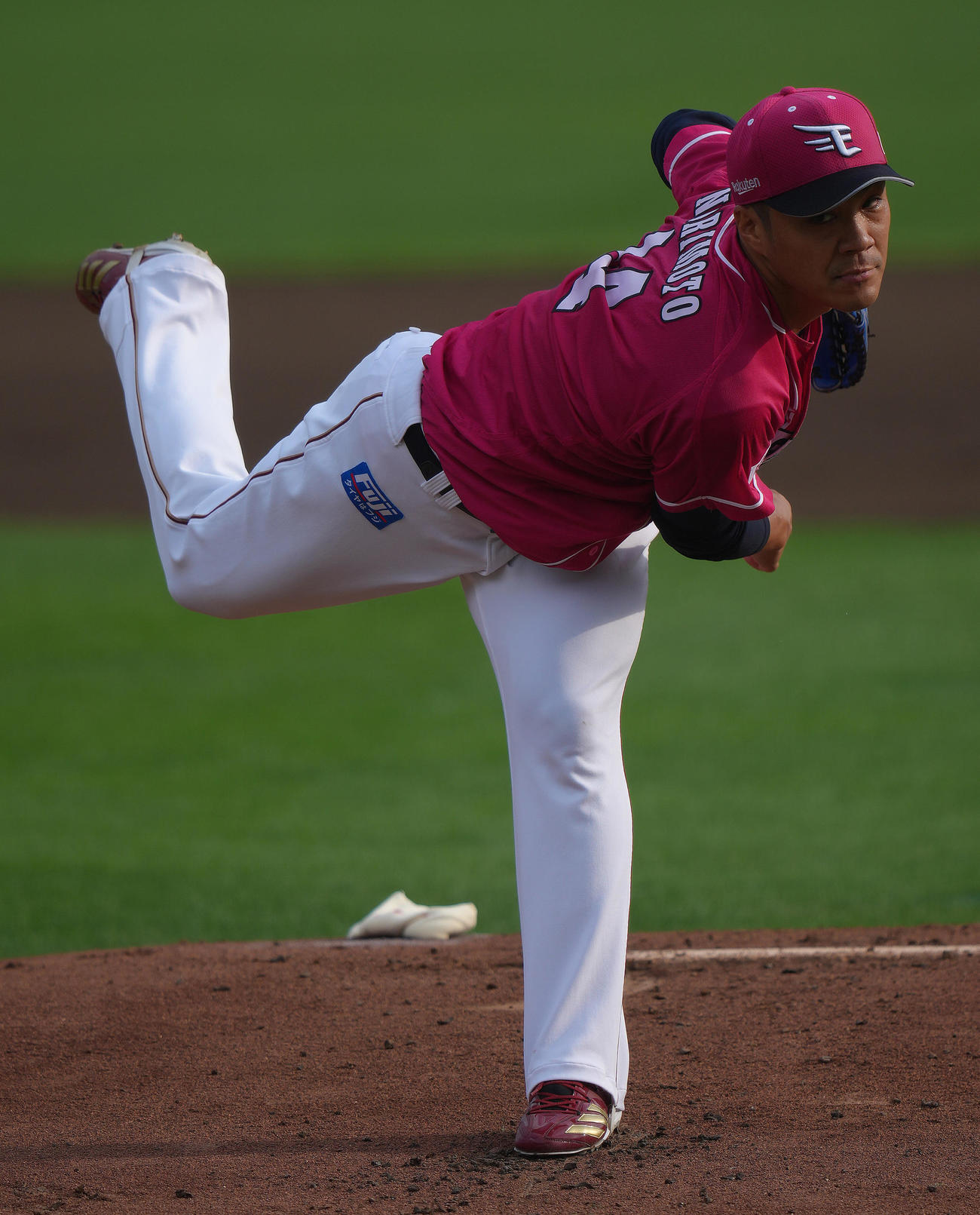 楽天対オリックス　楽天先発の則本（撮影・足立雅史）