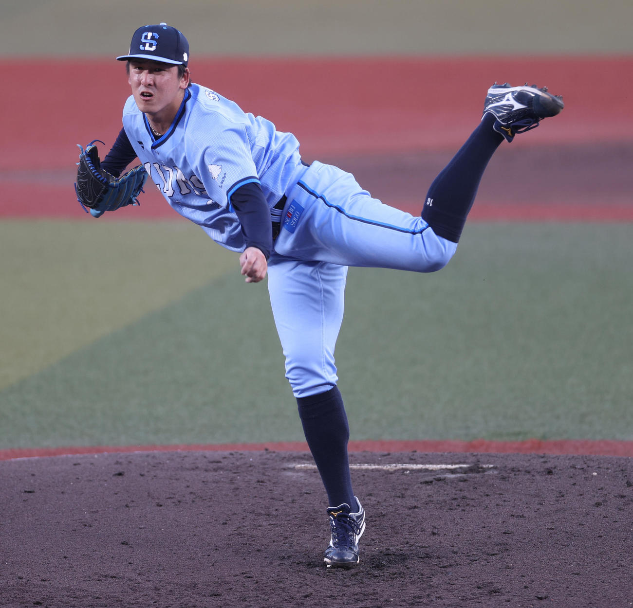 ロッテ対西武　力投する西武先発の隅田（撮影・水谷安孝）