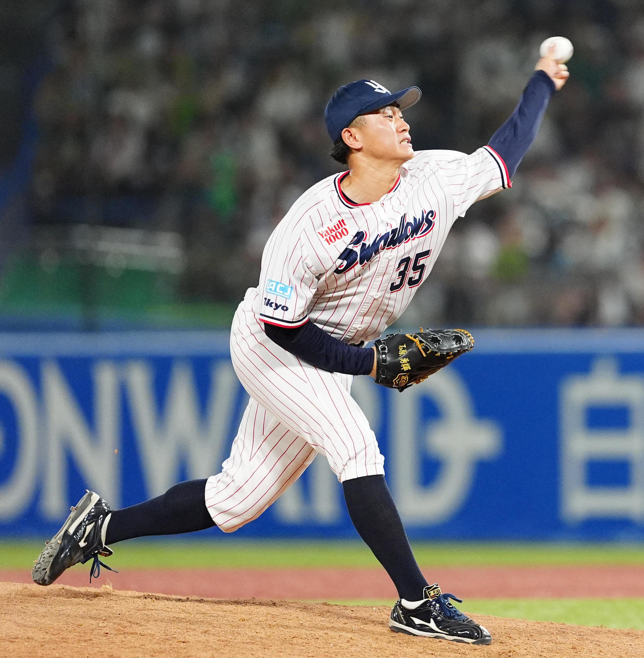 ヤクルト対阪神　8回表に登板するヤクルト石原（撮影・清水貴仁）