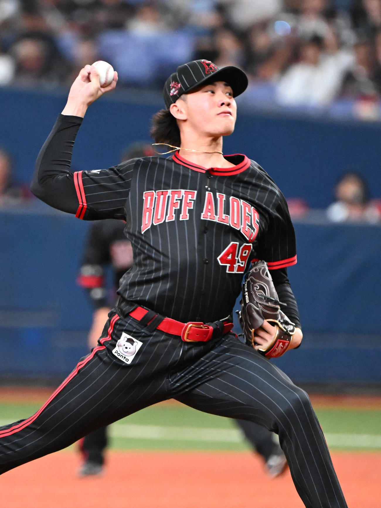 オリックス片山楽生（2025年8月17日撮影）