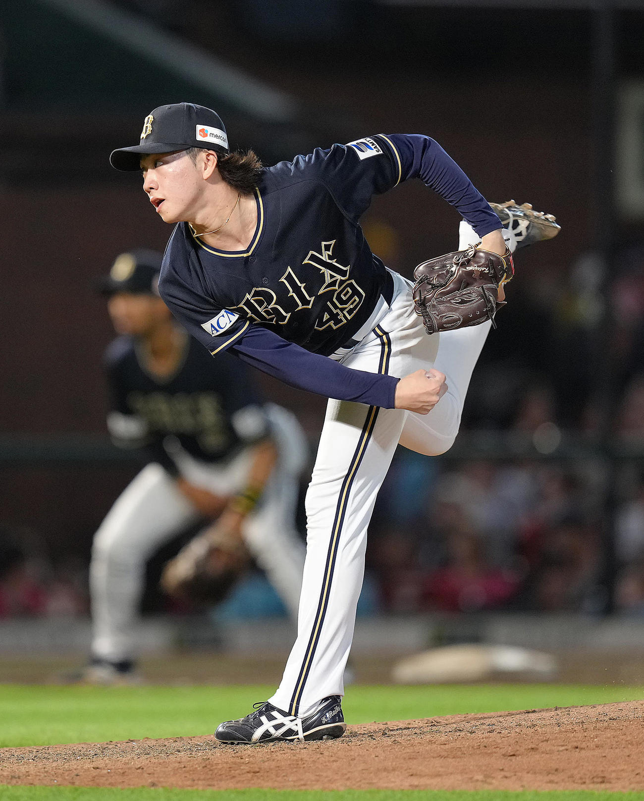 オリックス片山楽生（2025年8月22日撮影）