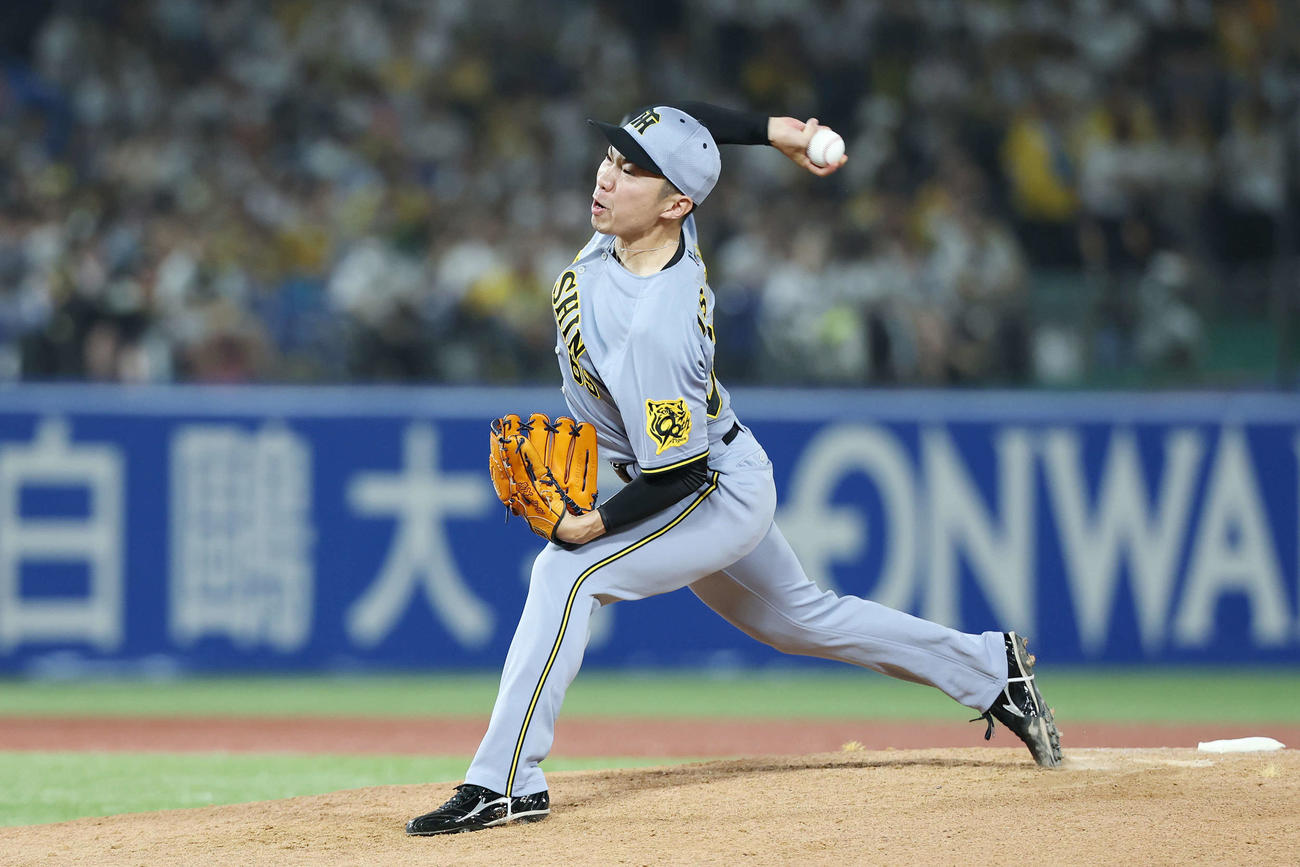 阪神石井大智（2025年8月22日撮影）