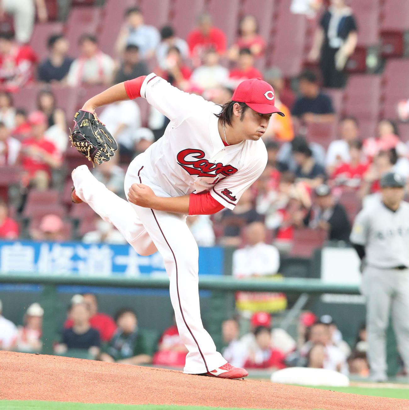 広島対巨人　先発の床田（撮影・梅根麻紀）
