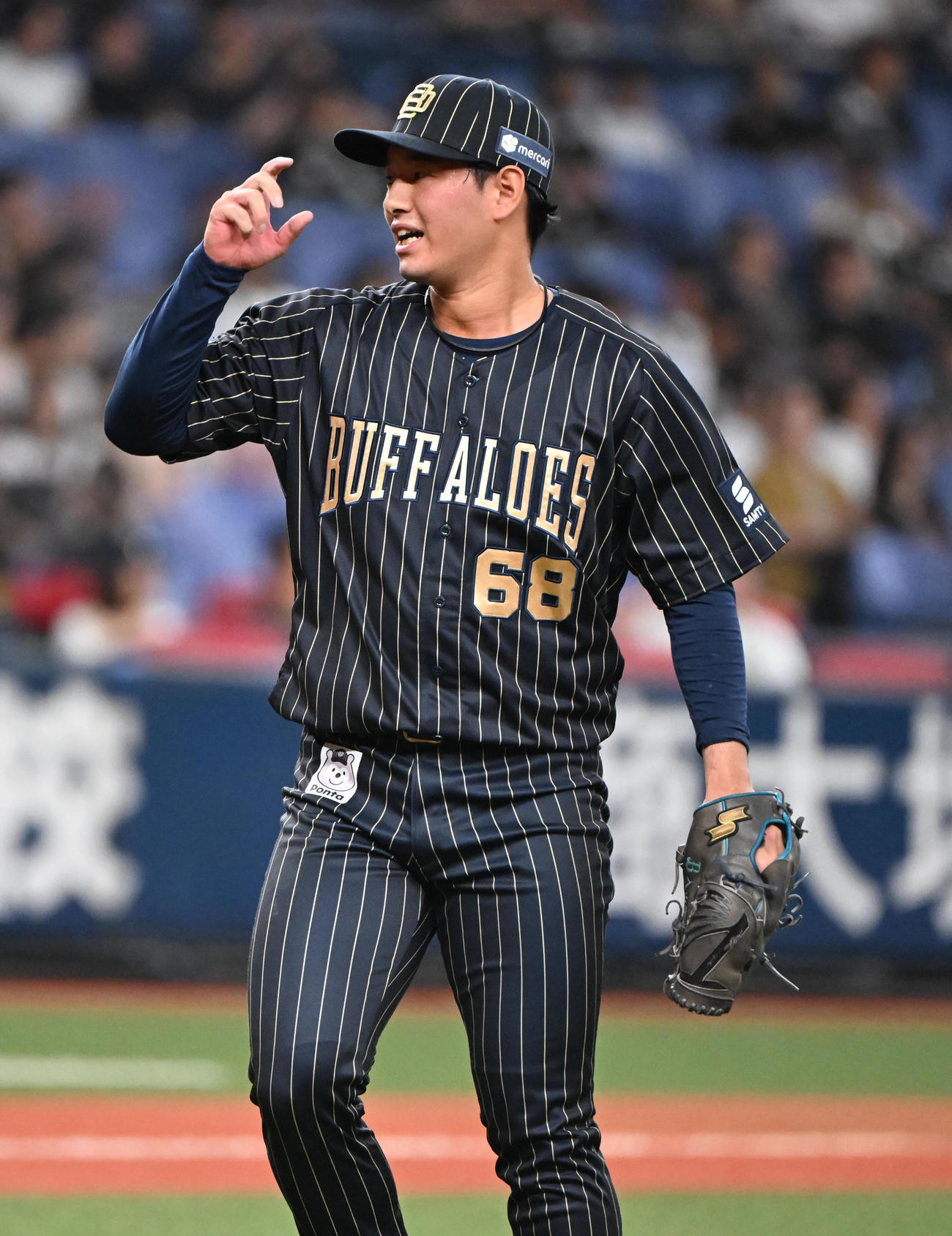 オリックス対ロッテ　プロ初勝利を挙げたオリックス入山（撮影・和賀正仁）