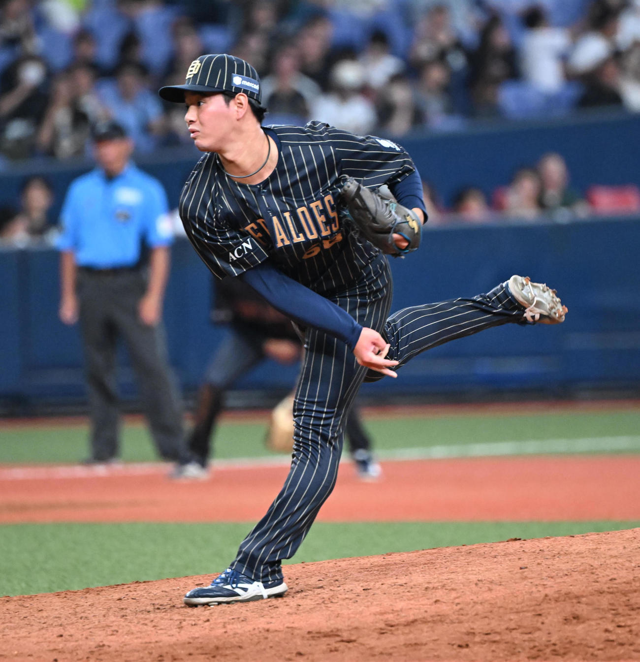 オリックス対ロッテ　プロ初勝利を挙げたオリックス入山（撮影・和賀正仁）