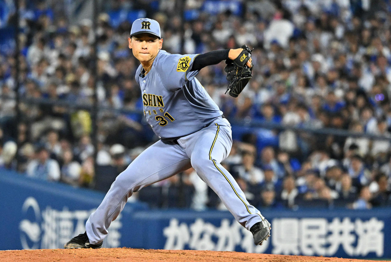 DeNA対阪神　阪神先発の早川（撮影・滝沢徹郎）