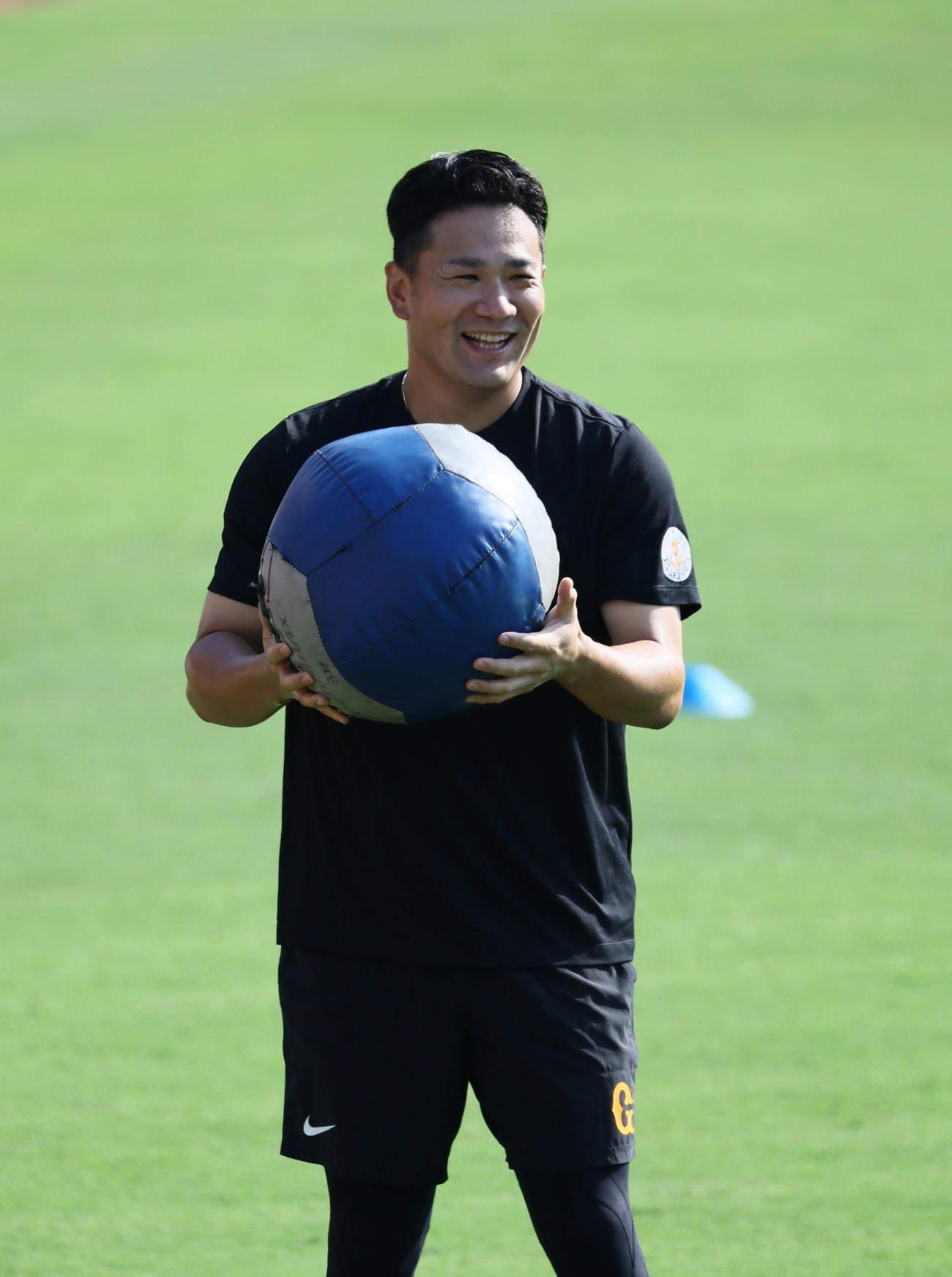 広島対巨人　調整するる巨人田中将（撮影・藤尾明華）