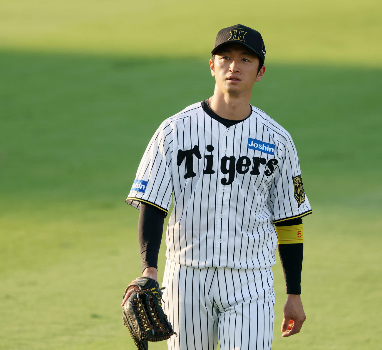 阪神対巨人　シートノック受ける近本（撮影・加藤哉）
