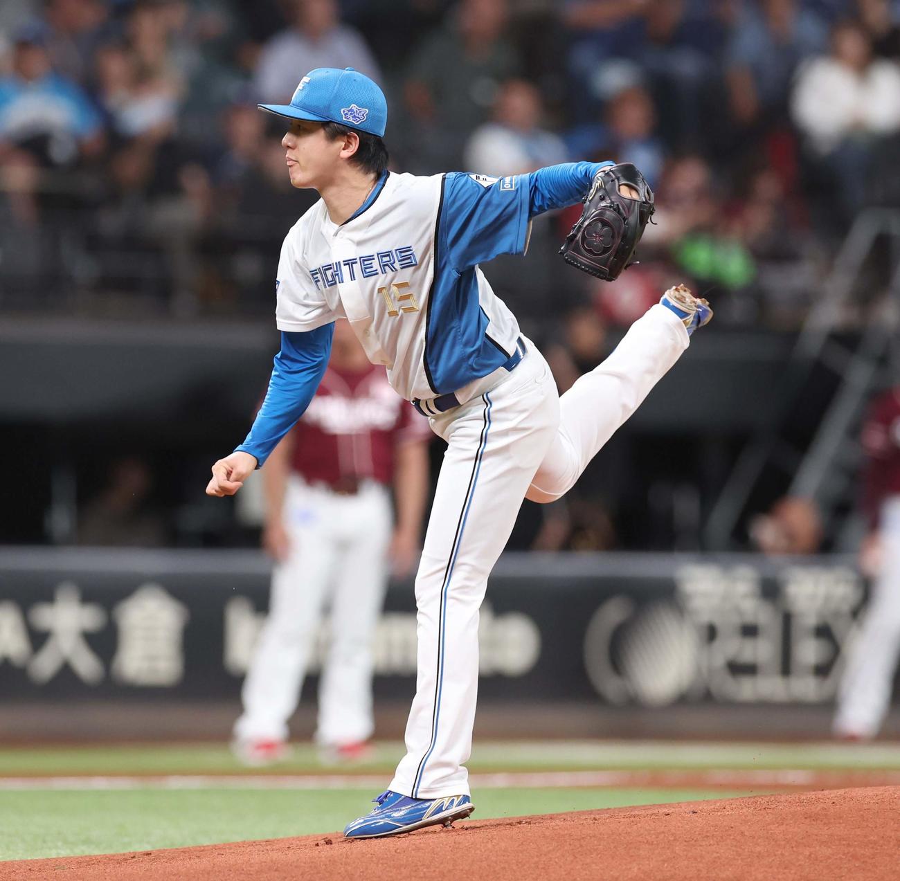 日本ハム対楽天　日本ハム先発の北山（撮影・黒川智章）