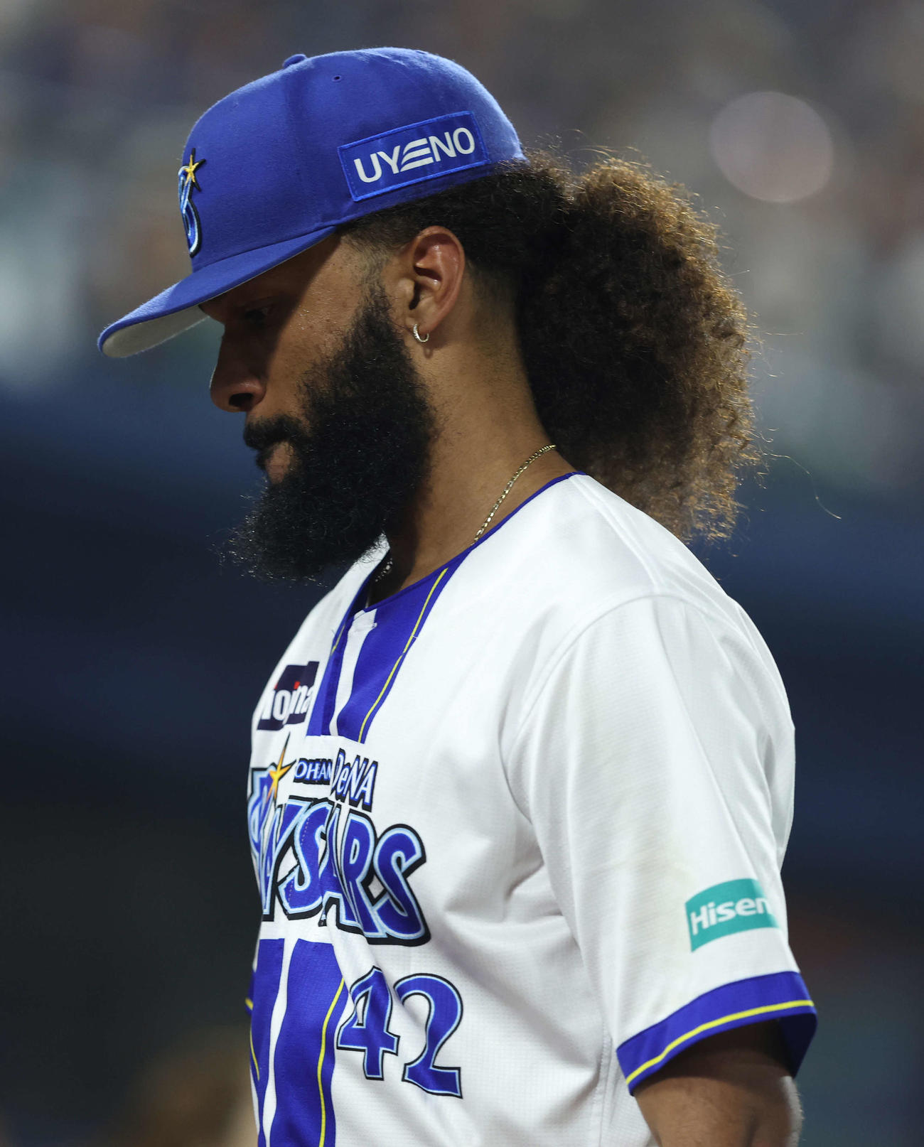 6回表に同点を許すジャクソン（撮影・河田真司）