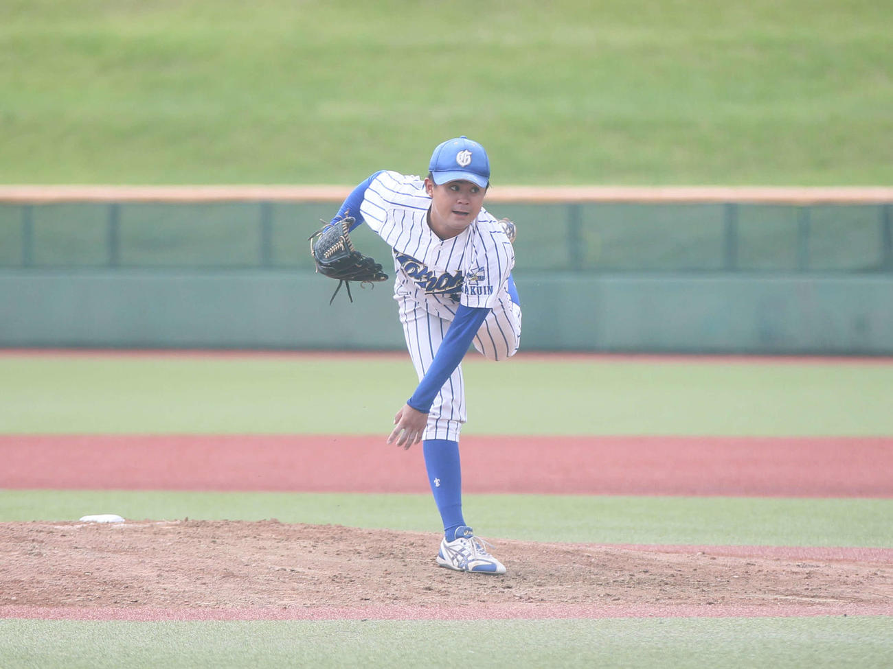 東北学院大対宮城教育大　先発のマウンドに上がった東北学院大・堀川（撮影・高橋香奈）