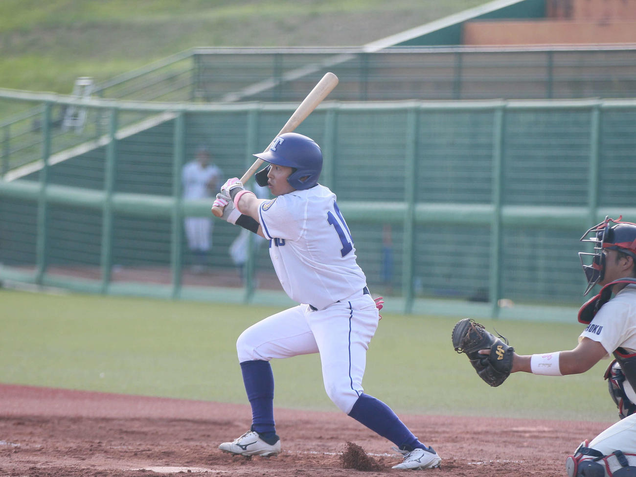 東北工業大対東北大　春季リーグ1号の右越本塁打を放った東北大・志和（撮影・高橋香奈）
