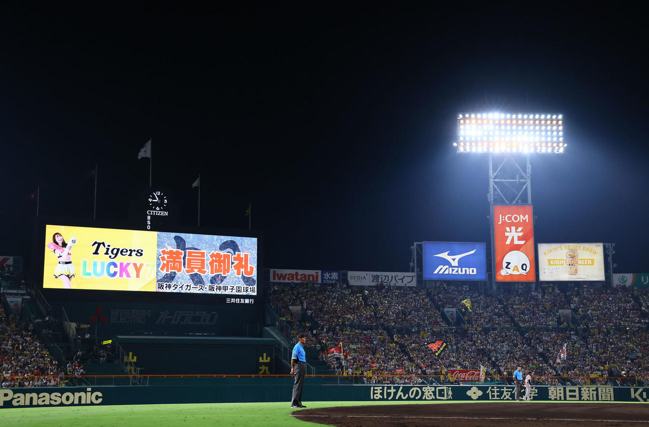 阪神対巨人　満員御礼の阪神甲子園球場（撮影・藤尾明華）
