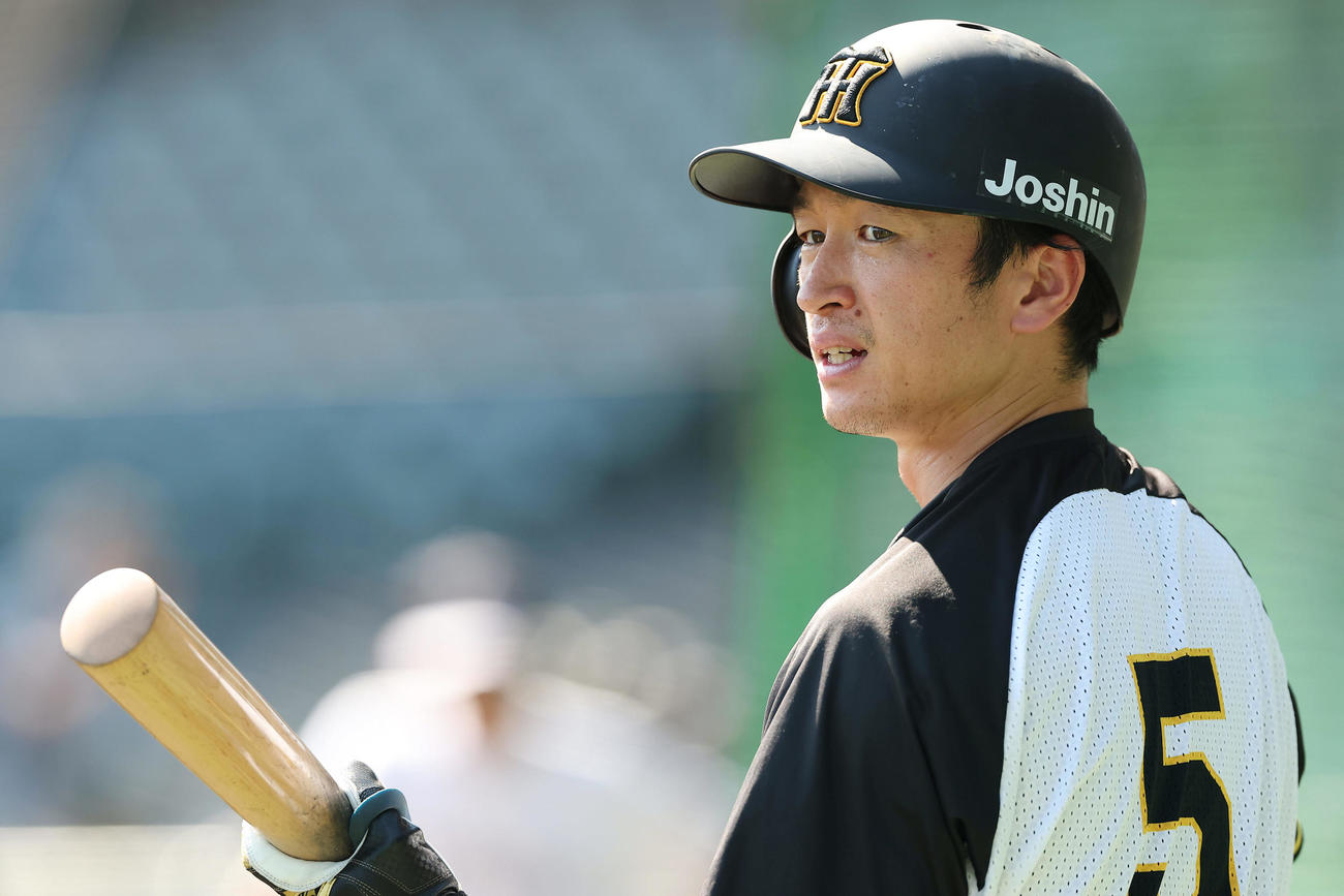 阪神対巨人　試合前練習に臨む阪神近本（撮影・前田充）