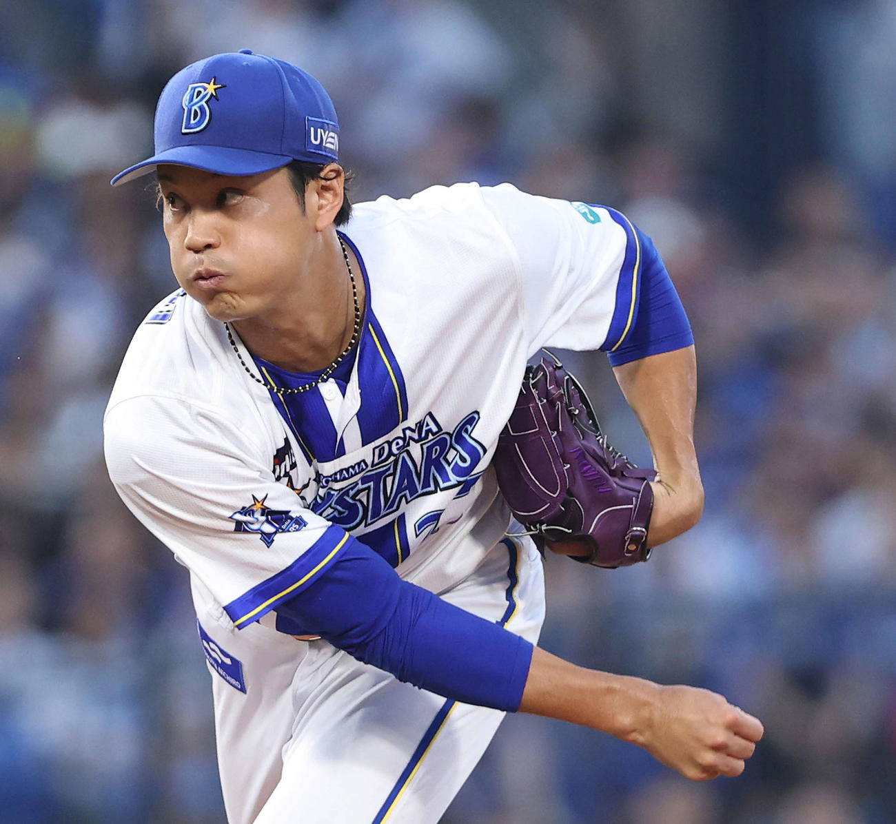 DeNA対中日　先発登板するDeNA藤浪（撮影・河田真司）