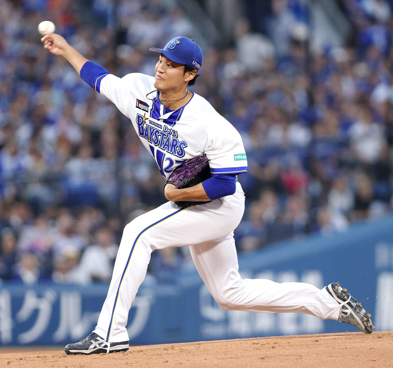 DeNA対中日　先発登板するDeNA藤浪（撮影・河田真司）