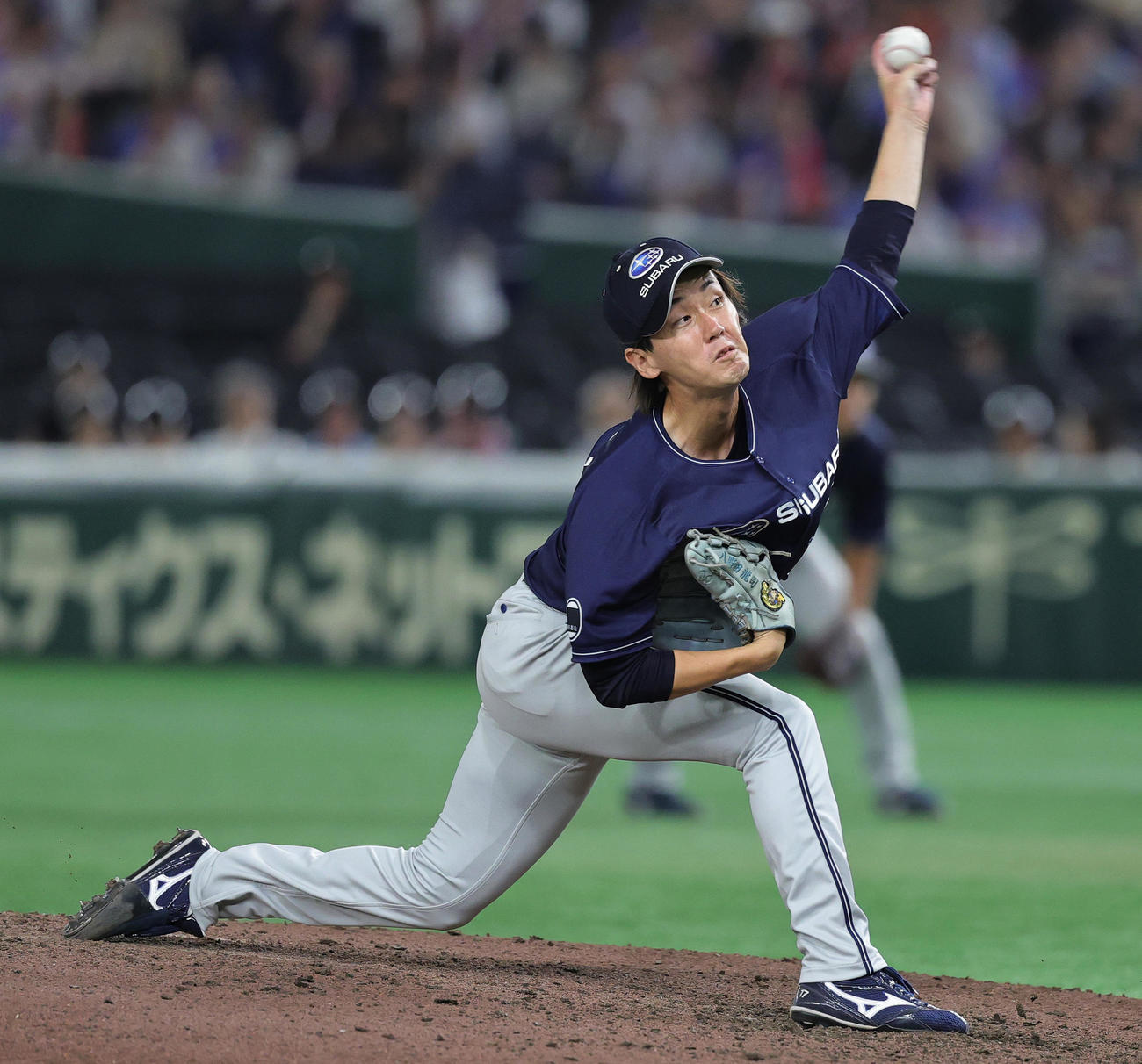 東京ガス対SUBARU　力投するSUBARU・八野田（撮影・野上伸悟）