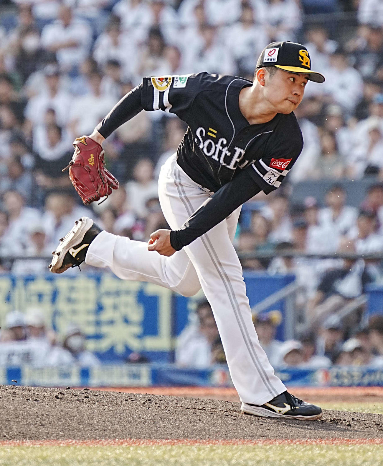 ロッテ対ソフトバンク　ソフトバンク先発の松本晴（撮影・小沢裕）