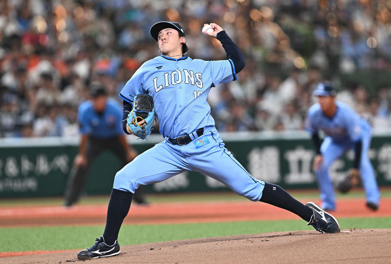 西武対オリックス　西武先発の隅田（撮影・滝沢徹郎）