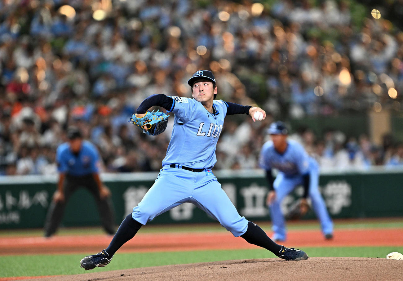 西武対オリックス　西武先発の隅田（撮影・滝沢徹郎）