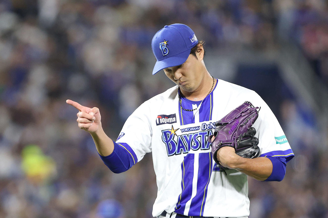 DeNA対中日　3回表を抑える藤浪（撮影・河田真司）