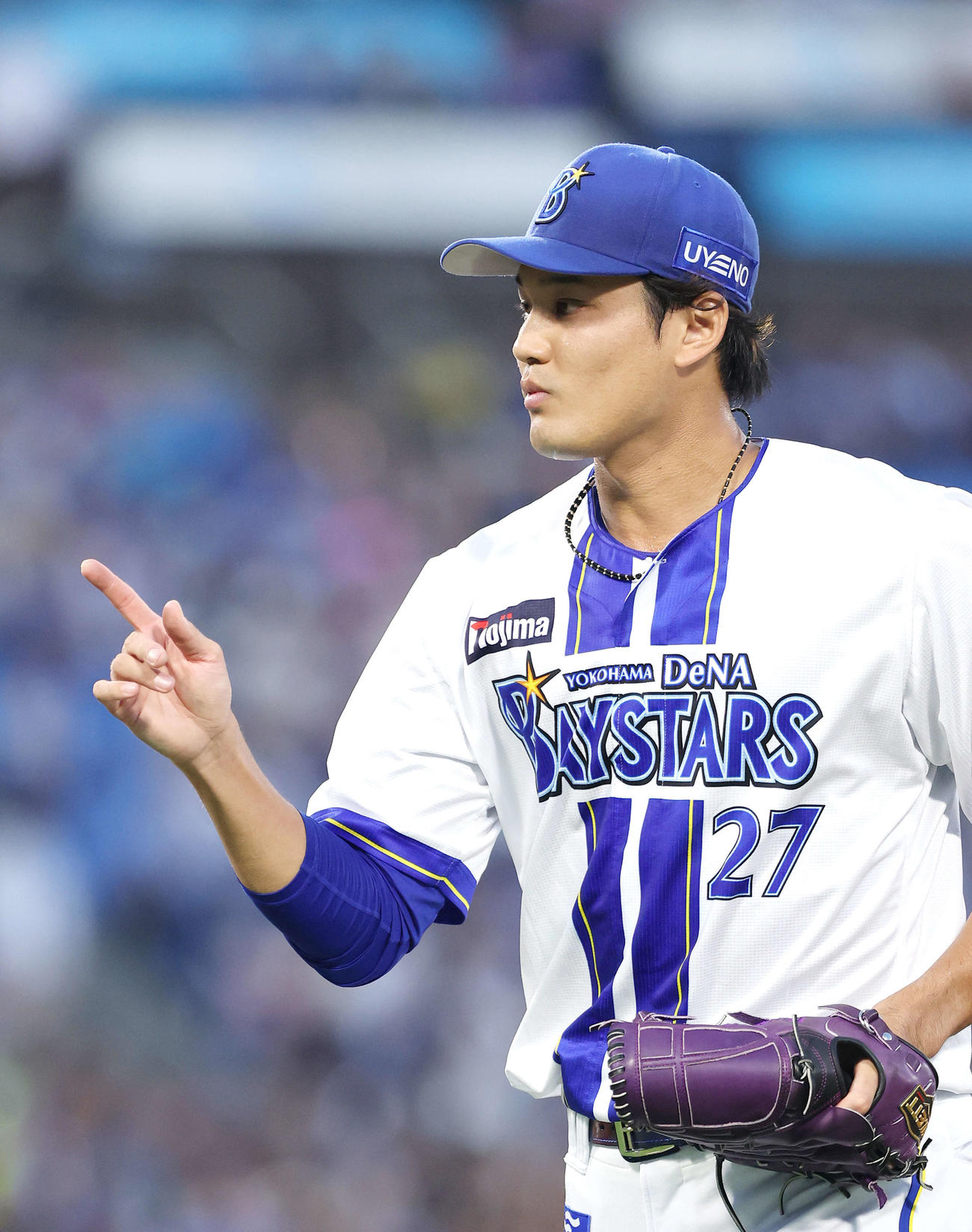 DeNA対中日　1回表を抑えるDeNA藤浪（撮影・河田真司）