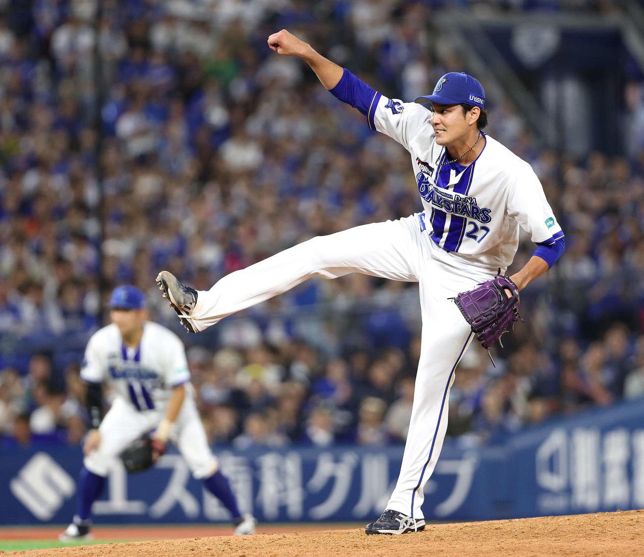 DeNA対中日　6回表、力投する藤浪（撮影・河田真司）