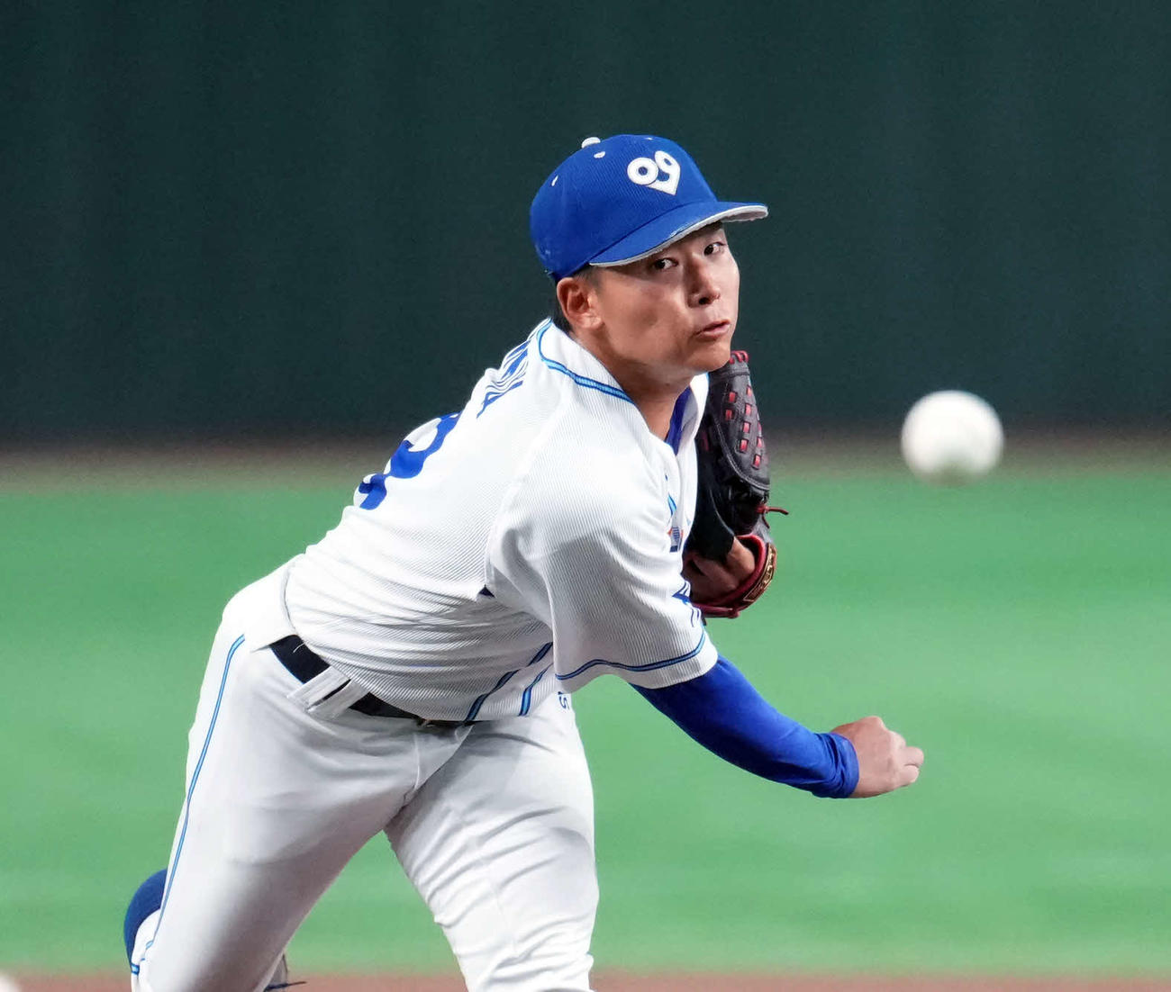 信越硬式野球クラブ対大阪ガス　先発の大阪ガス・大宮（撮影・小島史椰）