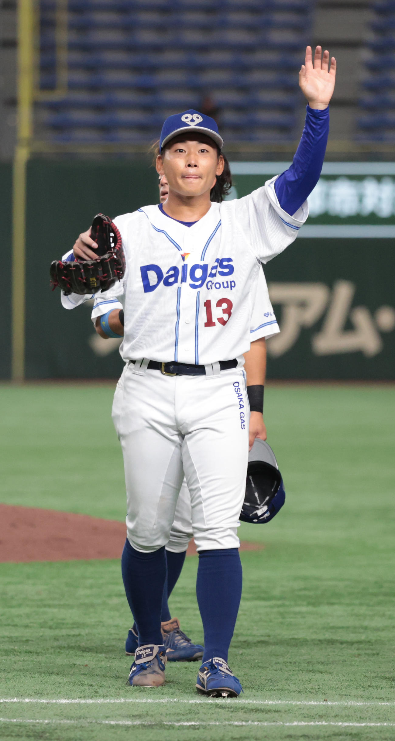 信越クラブ対大阪ガス　4安打1失点の完投勝利を挙げた大阪ガス・大宮（撮影・柴田隆二）　　