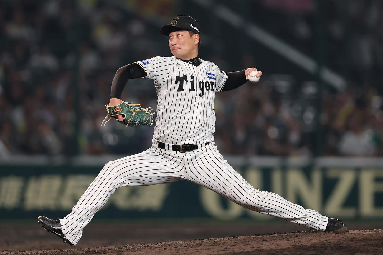 阪神岩崎優（2025年8月30日撮影）